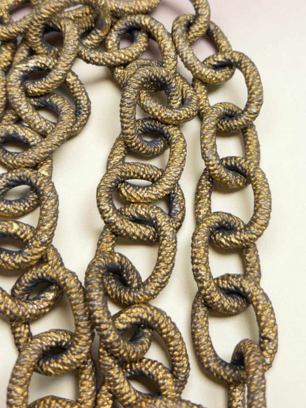 Vintage KJL Kenneth Jay Lane 30” Heavy Chunky Textured Rope Chain Necklace 1960s - Picture 8 of 15
